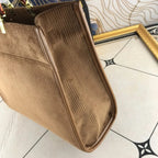 Fendi Velvet Shopper Tote Bag Brown