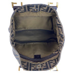 Fendi Zucca Canvas Leather Handbag