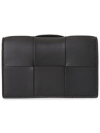 Bottega Veneta Women's Intrecciato Cassette Card Wallet Black