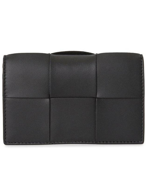 Bottega Veneta Women's Intrecciato Cassette Card Wallet Black