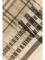 Burberry Reversible Contrast Check Cashmere Scarf Beige