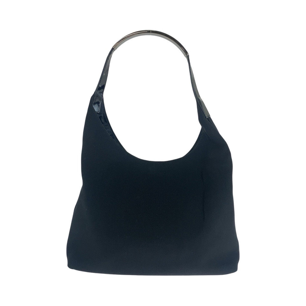 Gucci Hobo Canvas Patent Leather Shoulder Bag