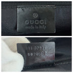 Gucci Hobo Canvas Patent Leather Shoulder Bag