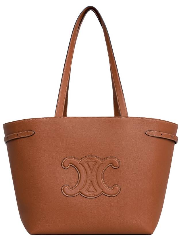 CELINE Cabas Anais Cuir Grain Calfskin Shoulder Bag Brown