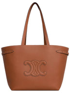 CELINE Cabas Anais Cuir Grain Calfskin Shoulder Bag Brown
