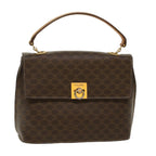 CELINE Macadam Canvas Hand Bag PVC Leather Brown  50557