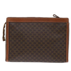 CELINE Macadam Canvas Clutch Bag PVC Leather Brown  50614