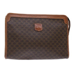 CELINE Macadam Canvas Clutch Bag PVC Leather Brown  50615