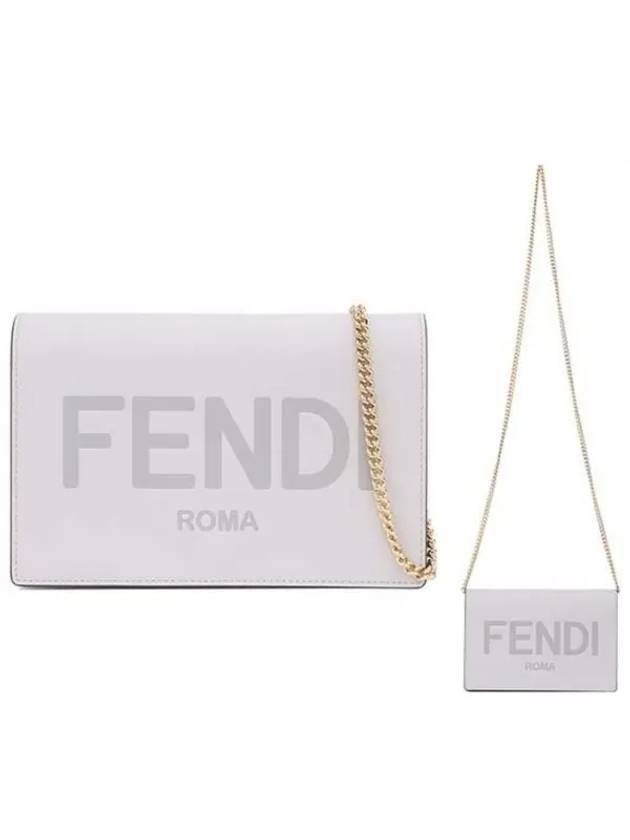 Fendi Logo Chain Small Long Wallet Grey