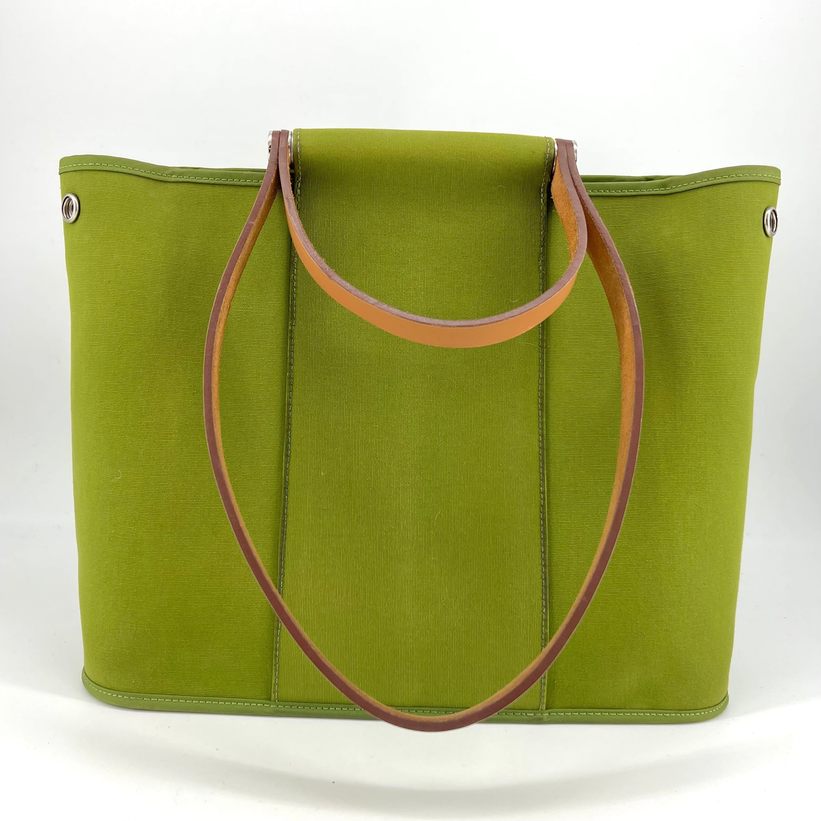Hermes Green Canvas Cabag Elan PM Bag