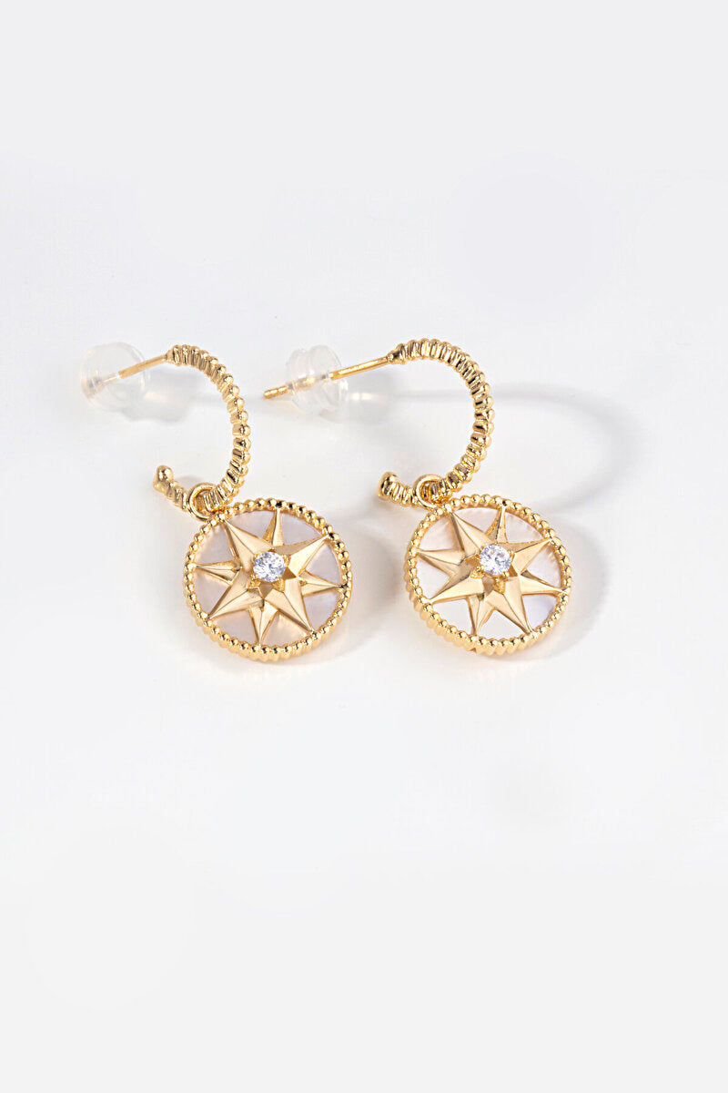 DIOR LUCKY STAR GOLD MOP EARRINGS