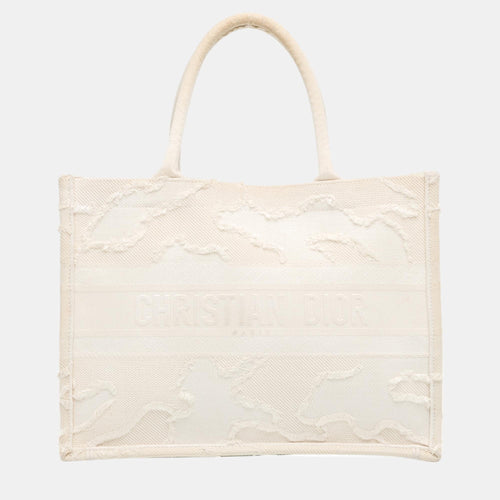 Dior White Medium Camouflage Book Tote