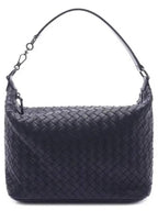 Bottega Veneta Women's Intrecciato Leather Shoulder Bag Navy