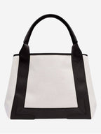 Balenciaga Cabas Logo Canvas Small Tote Bag Black