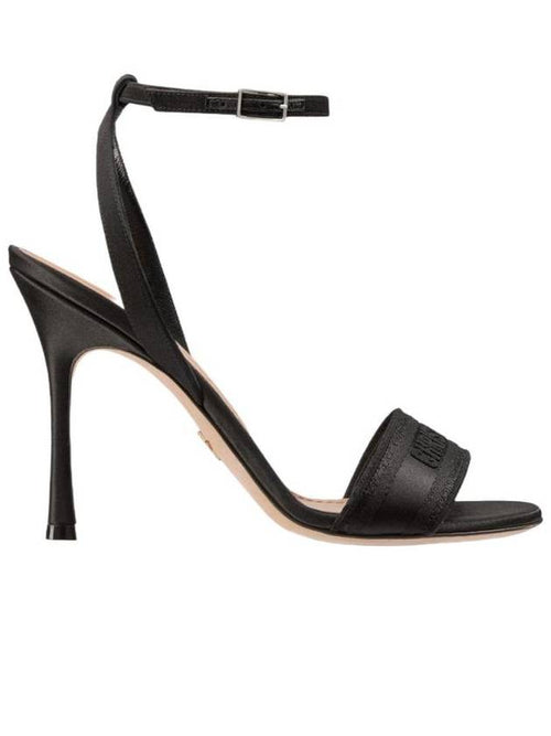 D-Way Embroidered Logo Sandals Heel Black Dior