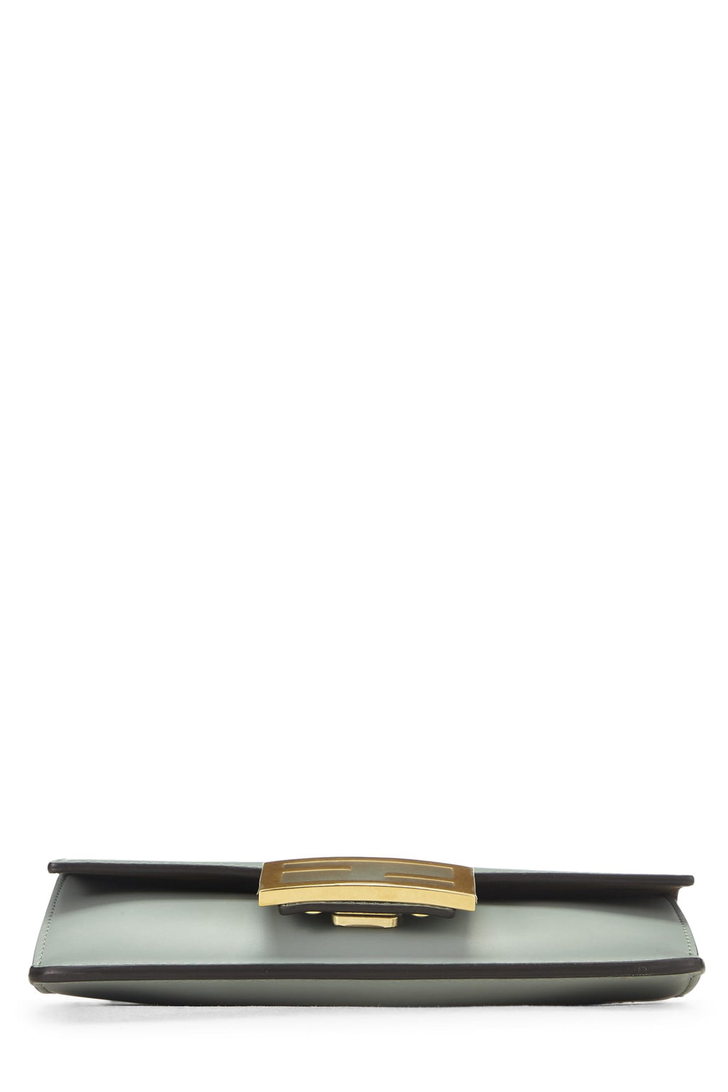 Fendi,  Blue Leather Flat Baguette Bag Mini, Blue