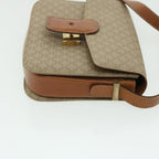 CELINE Macadam Canvas Shoulder Bag Canvas Leather Beige Brown  51028