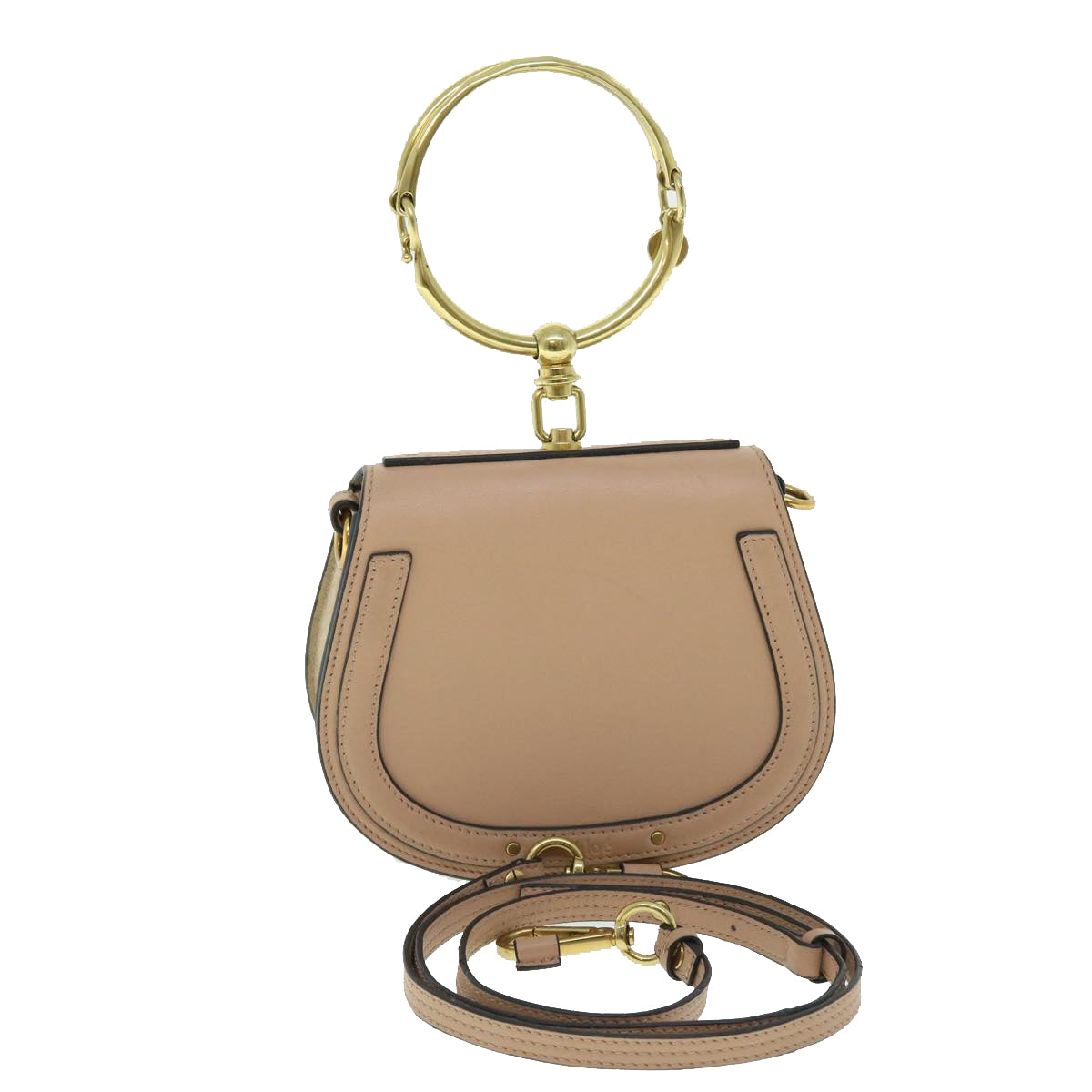 Chloe Small Bracelet Bag Hand Bag Leather 2way Beige 51030