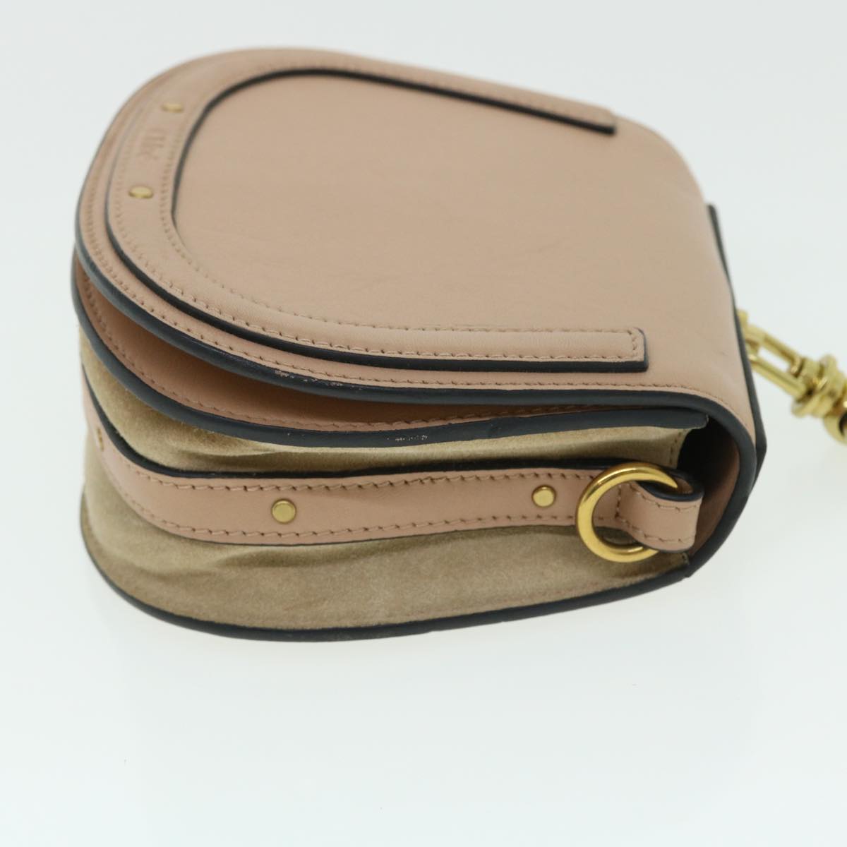 Chloe Small Bracelet Bag Hand Bag Leather 2way Beige 51030