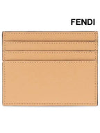 Fendi Signature Logo Card Wallet Beige
