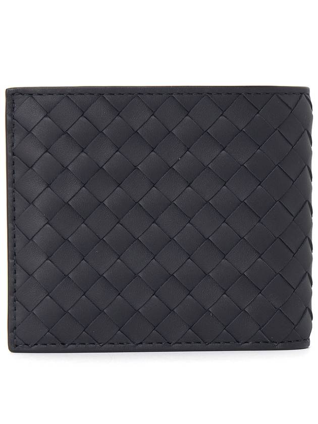 Bottega Veneta Men's Intrecciato Half Wallet Navy