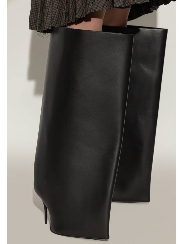 Balenciaga New Wander Leather Heel Long Boots Black