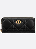 Miss Caro Voyageur Slim Long Wallet Black Dior