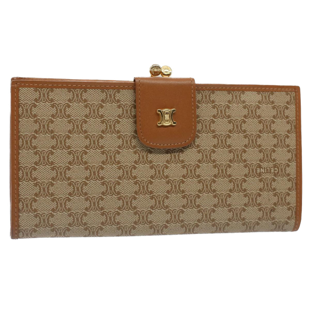 CELINE Macadam Canvas Long Wallet Beige  51307