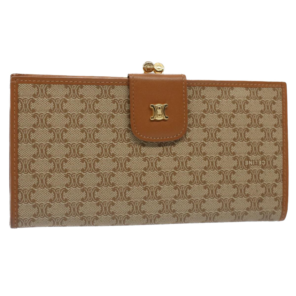 CELINE Macadam Canvas Long Wallet Beige  51307