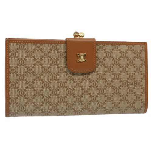 CELINE Macadam Canvas Long Wallet Beige  51307