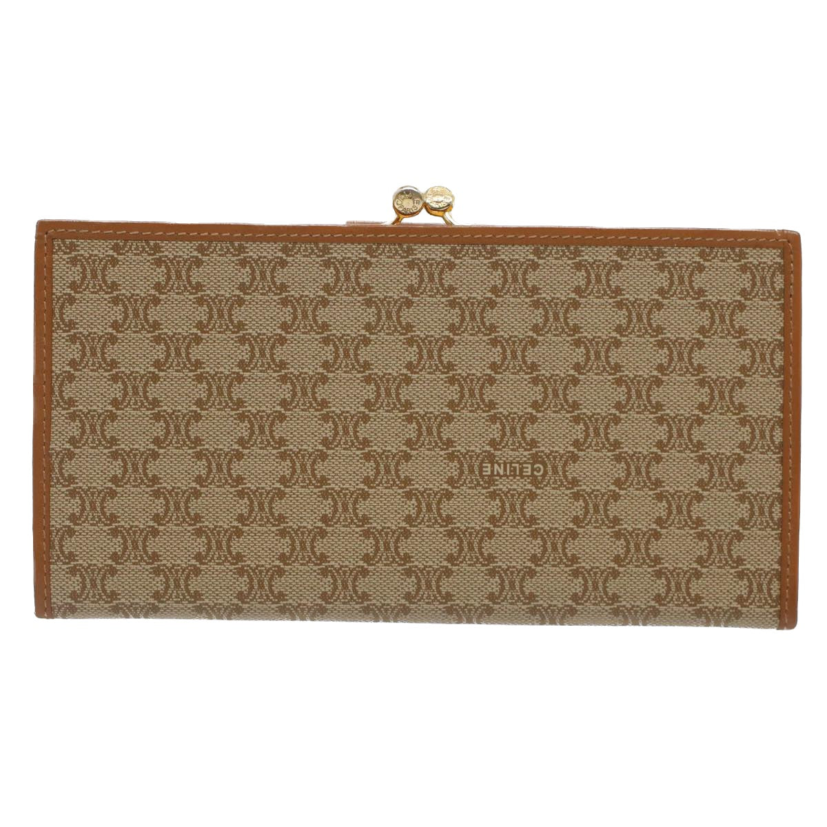 CELINE Macadam Canvas Long Wallet Beige  51307