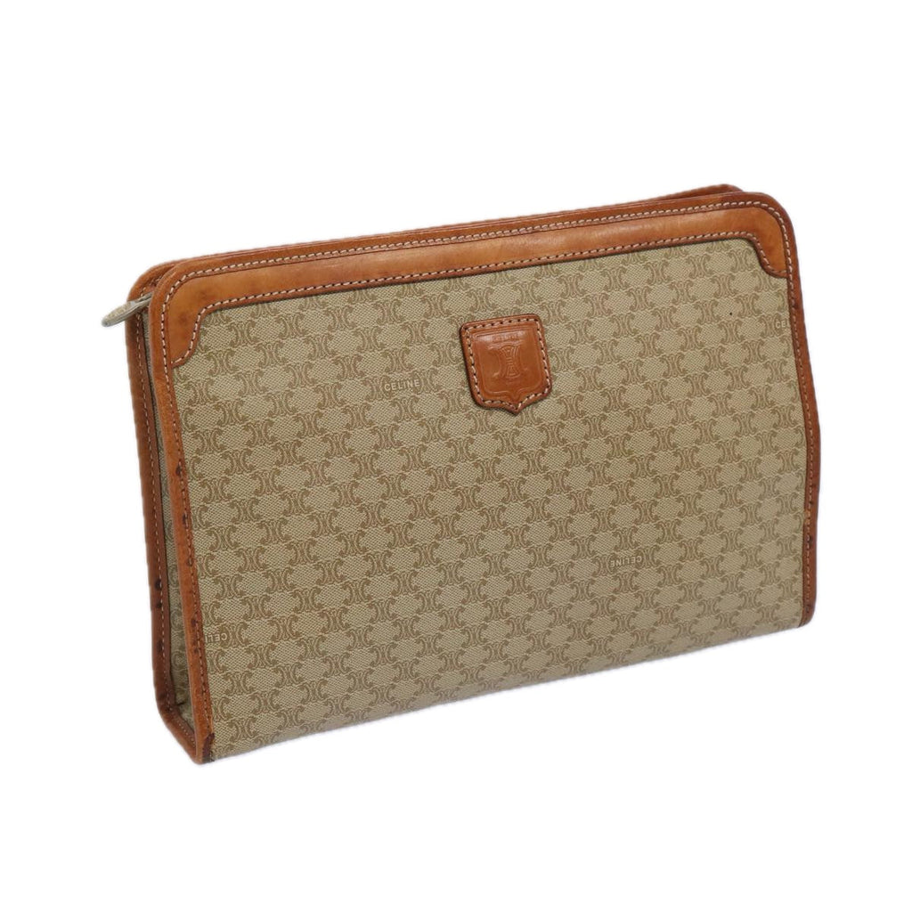 CELINE Macadam Canvas Clutch Bag Beige  51311