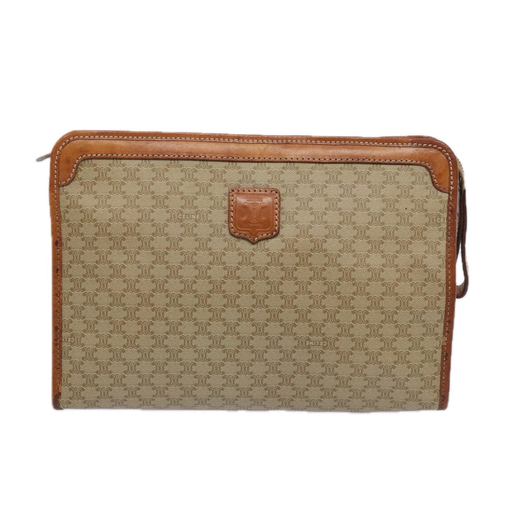 CELINE Macadam Canvas Clutch Bag Beige  51311