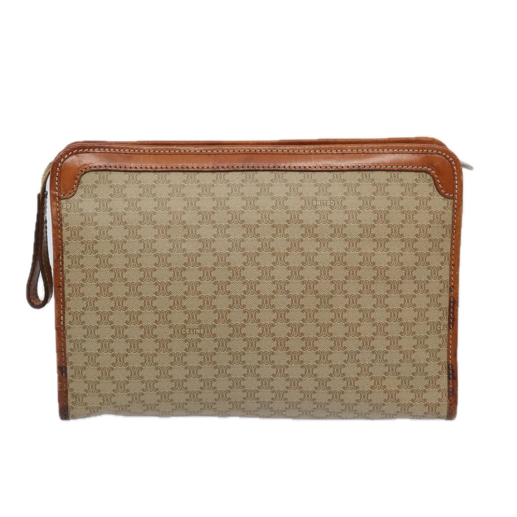 CELINE Macadam Canvas Clutch Bag Beige  51311