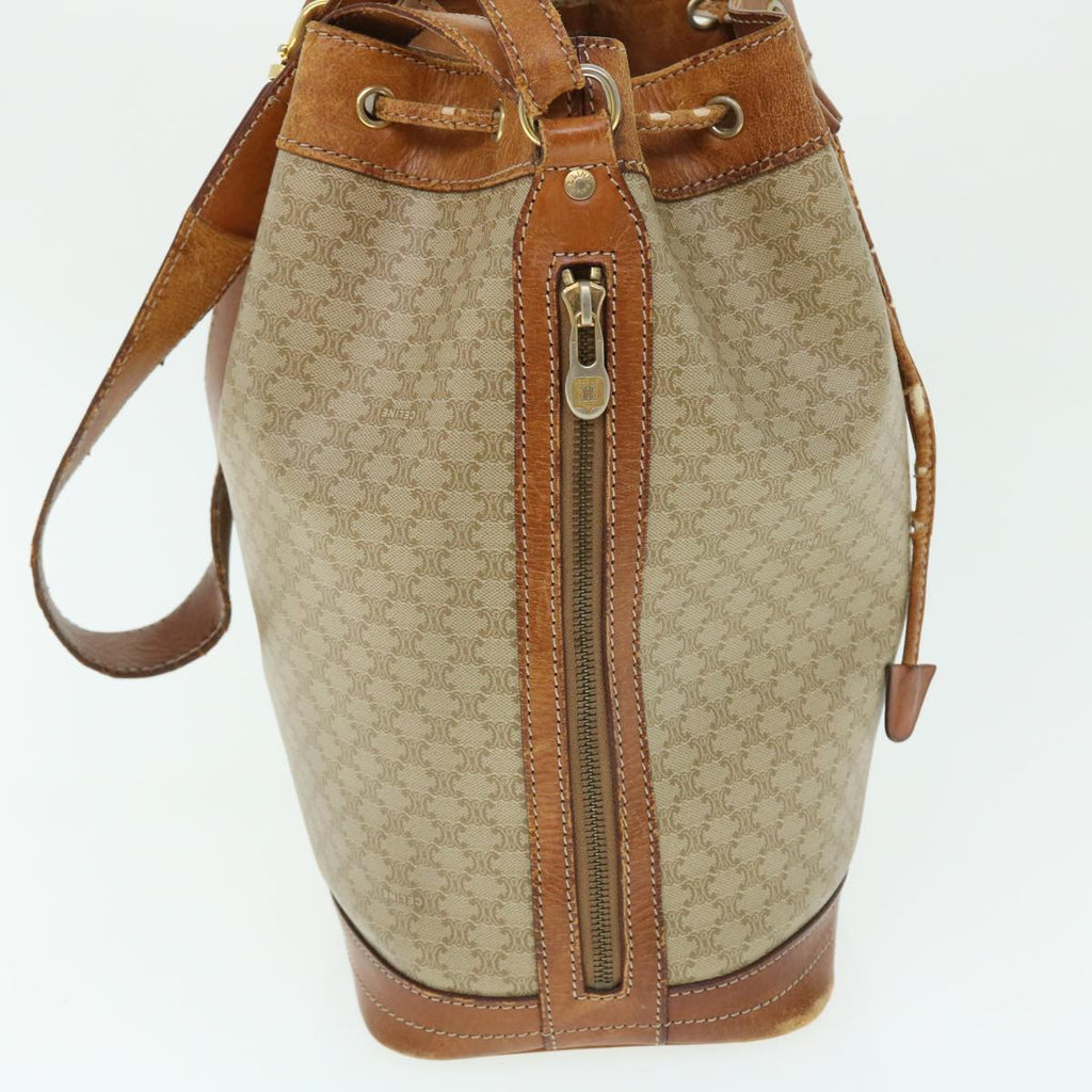 CELINE Macadam Canvas Shoulder Bag Beige  51313