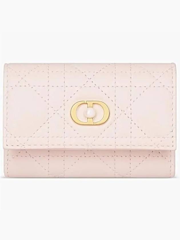 Jolie Glycine Cannage Lambskin Half Wallet Powder Pink Dior