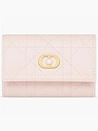 Jolie Glycine Cannage Lambskin Half Wallet Powder Pink Dior