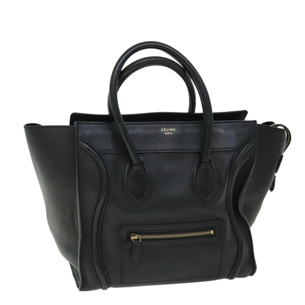 CELINE Luggage Mini Hand Bag Leather Black  51427