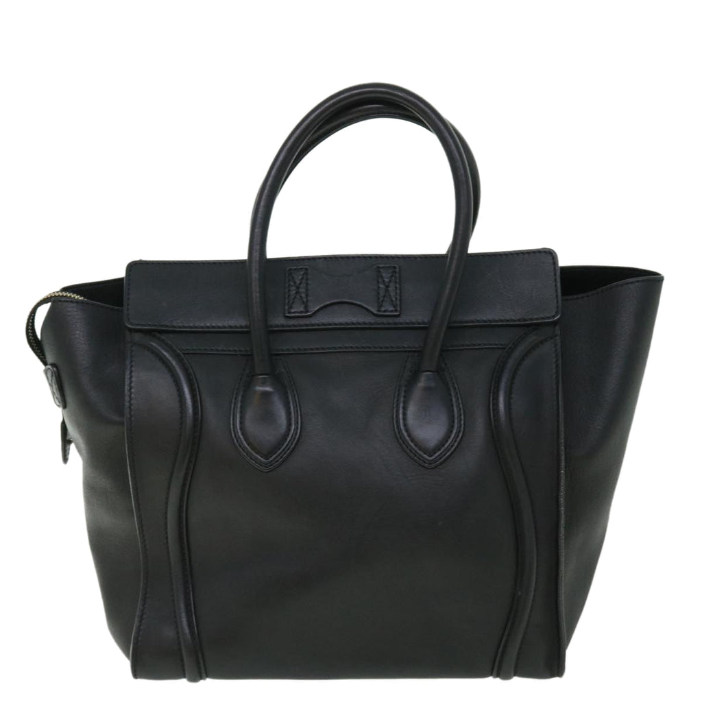 CELINE Luggage Mini Hand Bag Leather Black  51427