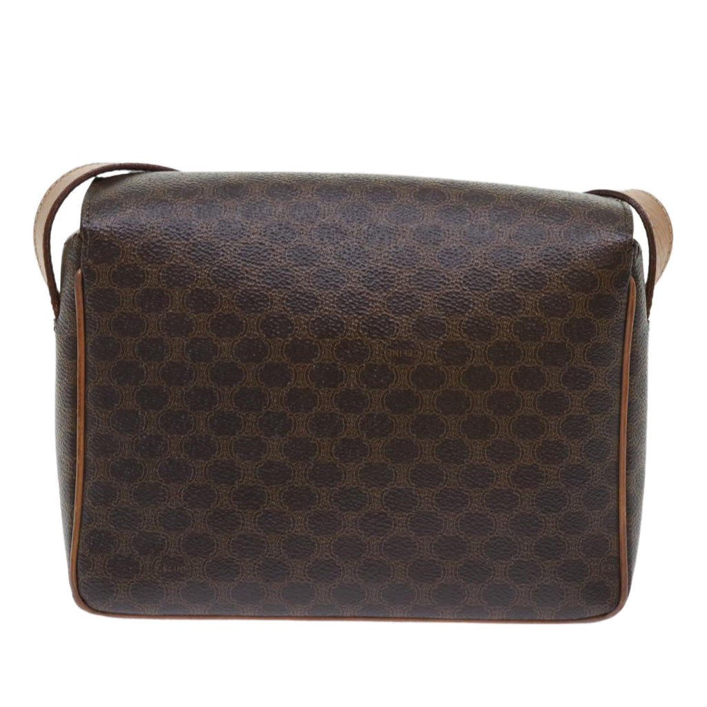 CELINE Macadam Canvas Shoulder Bag PVC Leather Brown  51453