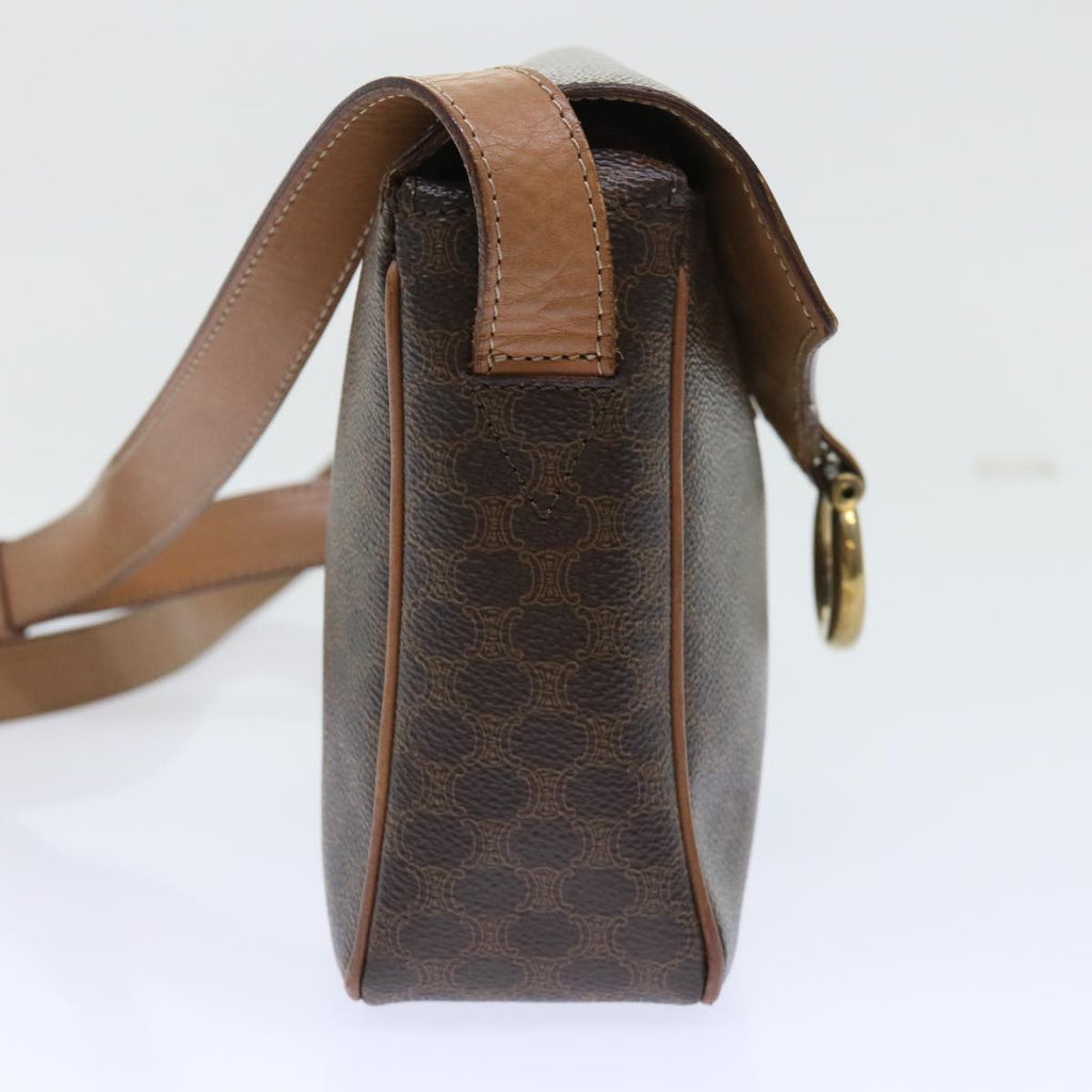 CELINE Macadam Canvas Shoulder Bag PVC Leather Brown  51453