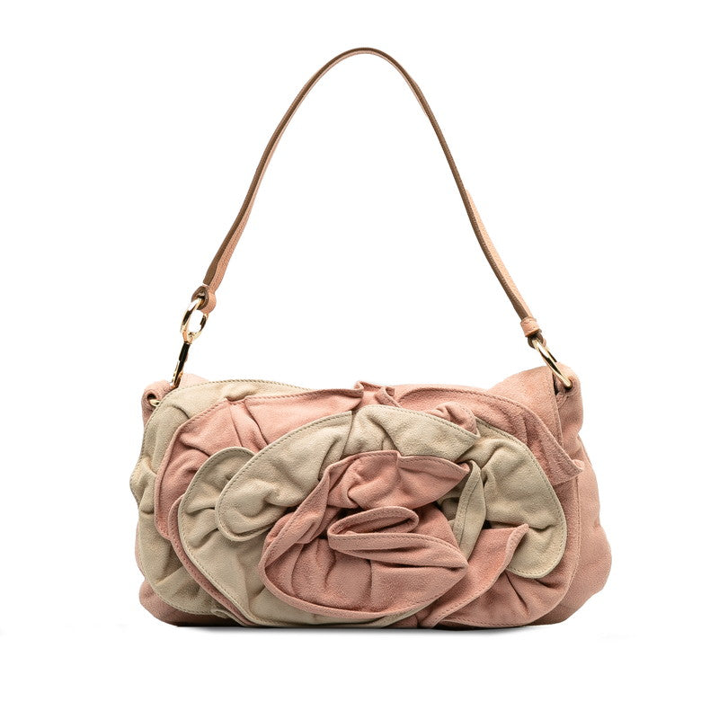 Saint Laurent Flower Shoulder Bag Pink Beige Sweater  Saint Laurent