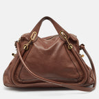 Chloe Dark Leather Large Paraty Shoulder Bag