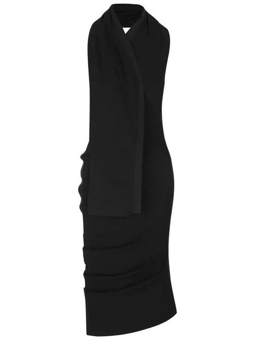 Fendi asymmetric halterneck sleeveless dress FZDC27ARV4_F0GME