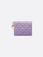 Lady Cannage Small Lambskin Half Wallet Purple Dior