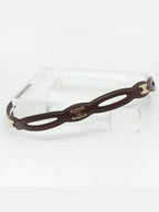 CELINE Trimophe Logo Choker Necklace Brown