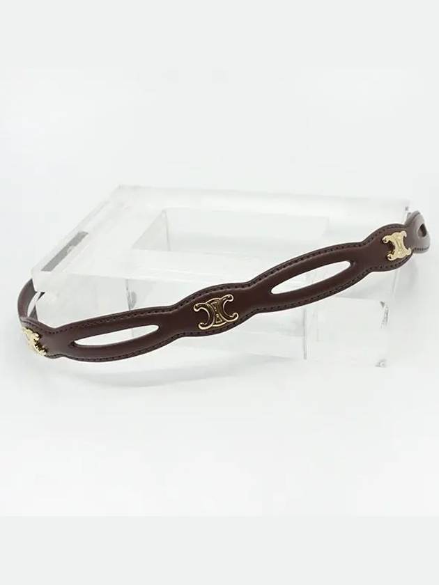 CELINE Trimophe Logo Choker Necklace Brown