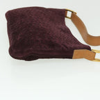 CELINE C Macadam Canvas Shoulder Bag Wine Red  51976