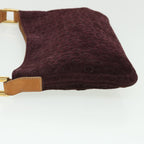CELINE C Macadam Canvas Shoulder Bag Wine Red  51976