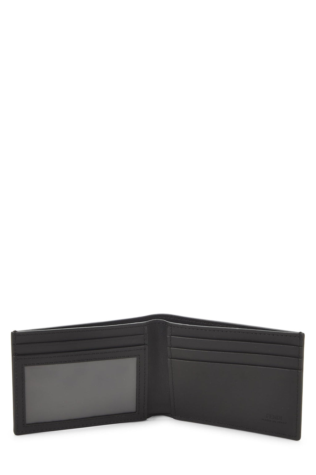 Fendi,  Black Leather Bifold Wallet, Black
